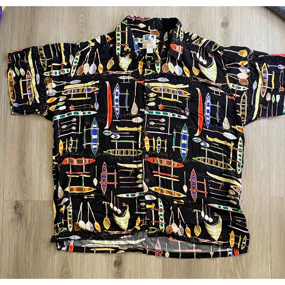 Kahala John Severson Men’s XL Hawaiian Aloha Shirt Rayon Surfboard Made Hawaii